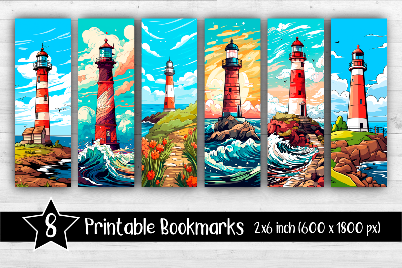 lighthouse-bookmarks-printable-2x6-inch