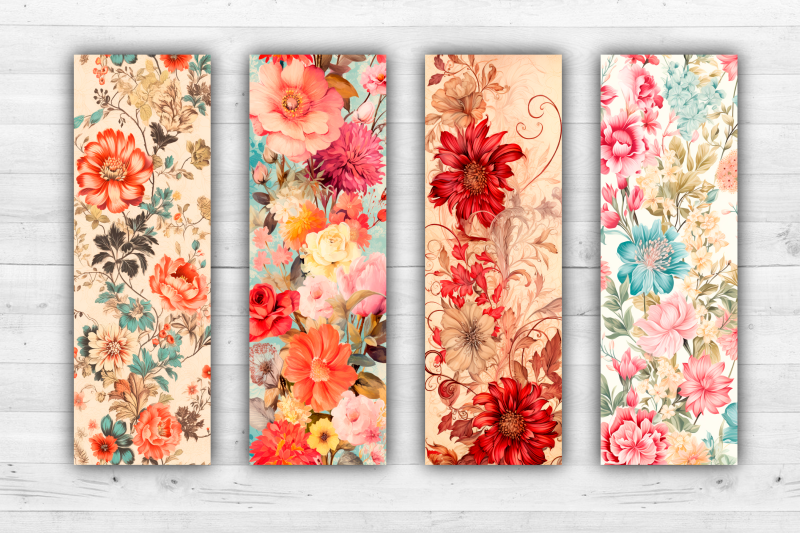 vintage-flowers-bookmarks-printable-2x6-inch