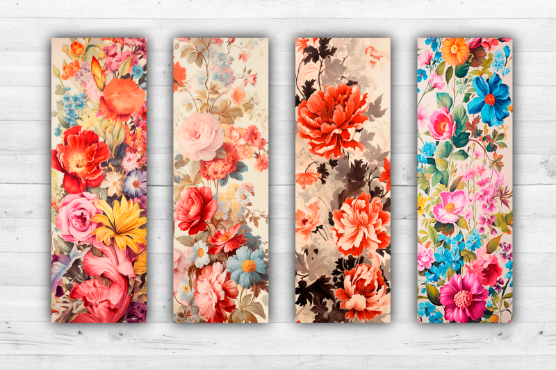 vintage-flowers-bookmarks-printable-2x6-inch