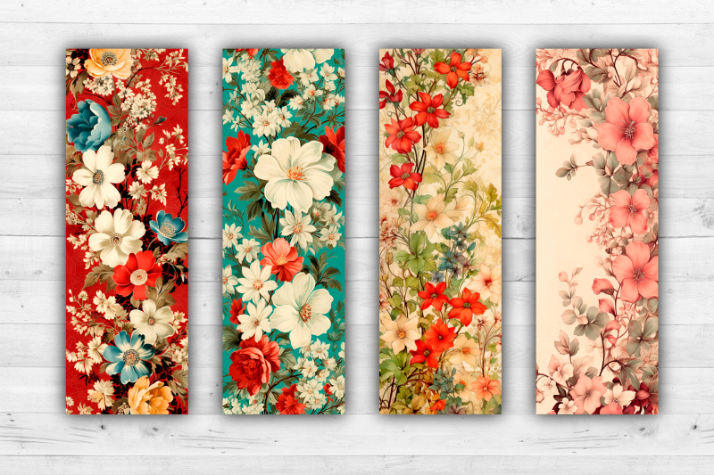 vintage-flowers-bookmarks-printable-2x6-inch