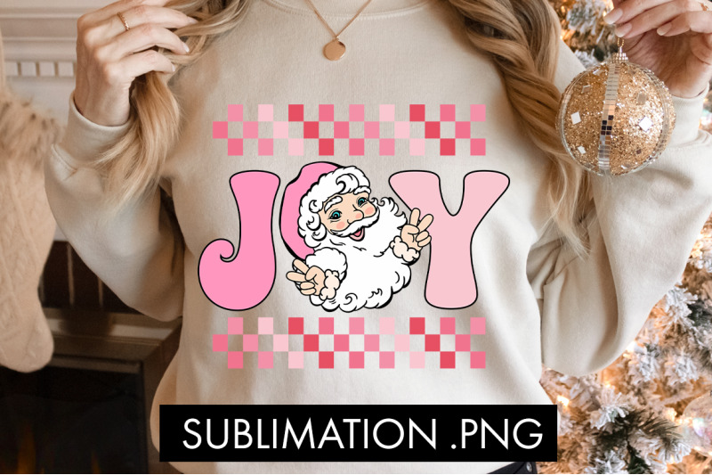 christmas-joy-pink-santa-png-sublimation
