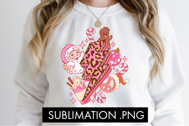 pink-christmas-lightning-bolt-png-sublimation