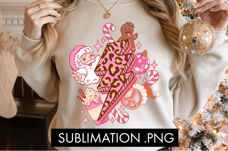 pink-christmas-lightning-bolt-png-sublimation