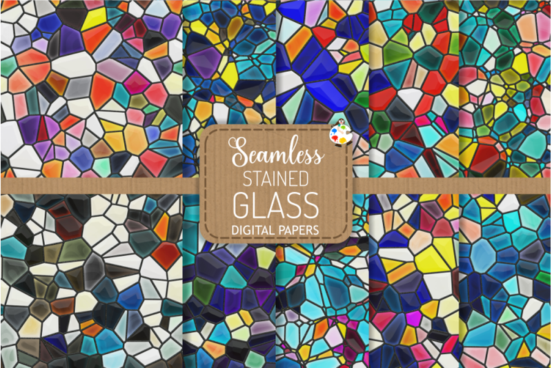 stained-glass-geometric-digital-papers