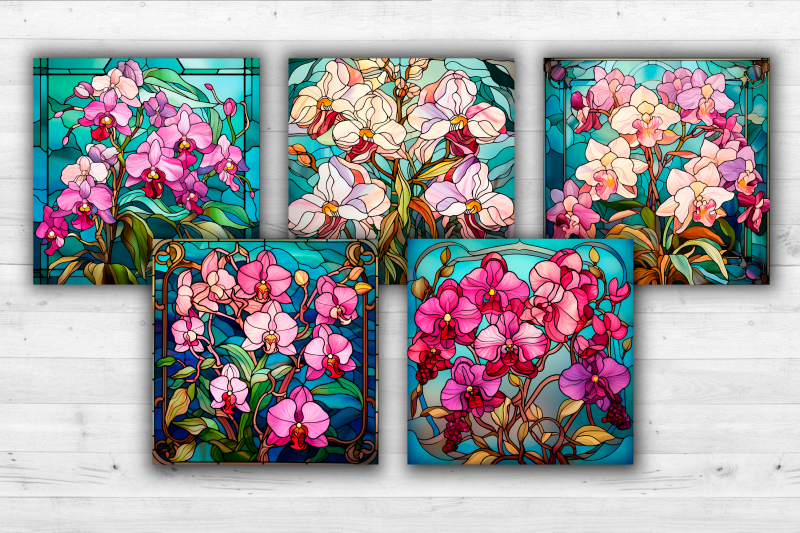 10-orchids-stained-glass-square-sublimation