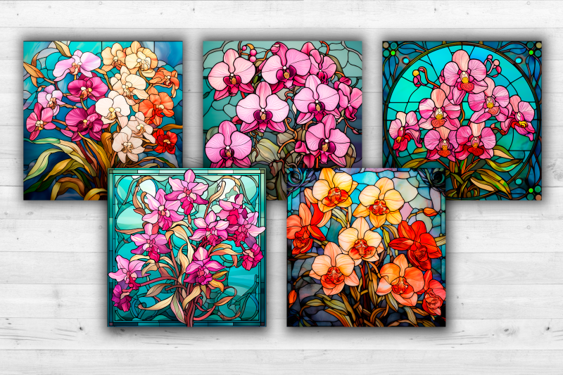 10-orchids-stained-glass-square-sublimation