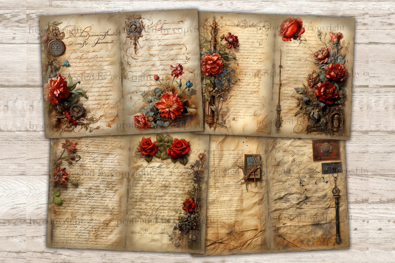 old-letter-junk-journal-pages-vintage-letter-set
