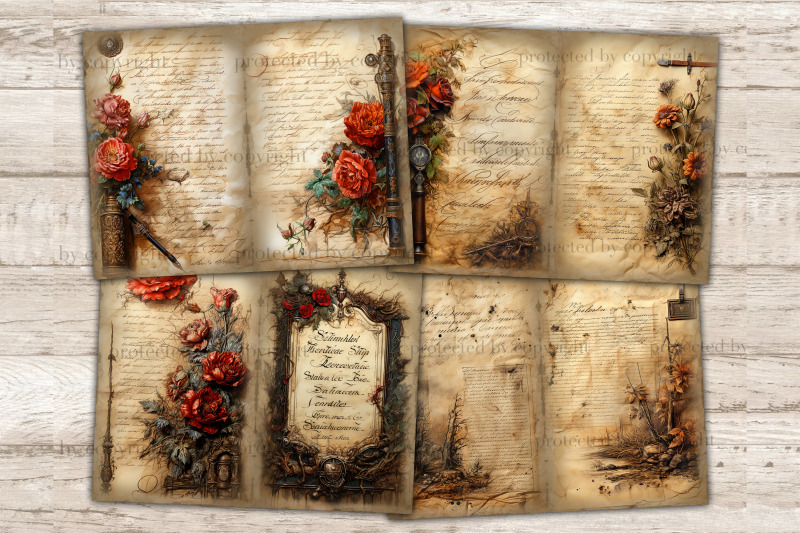 old-letter-junk-journal-pages-vintage-letter-set