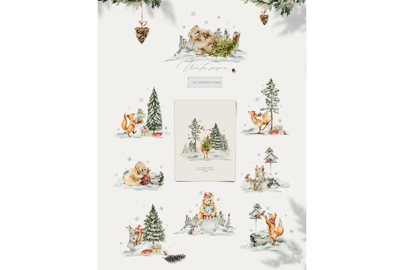 christmas-woodland-winter-forest-animals