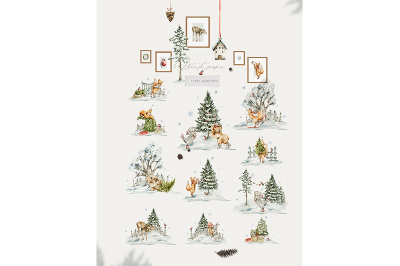 christmas-woodland-winter-forest-animals