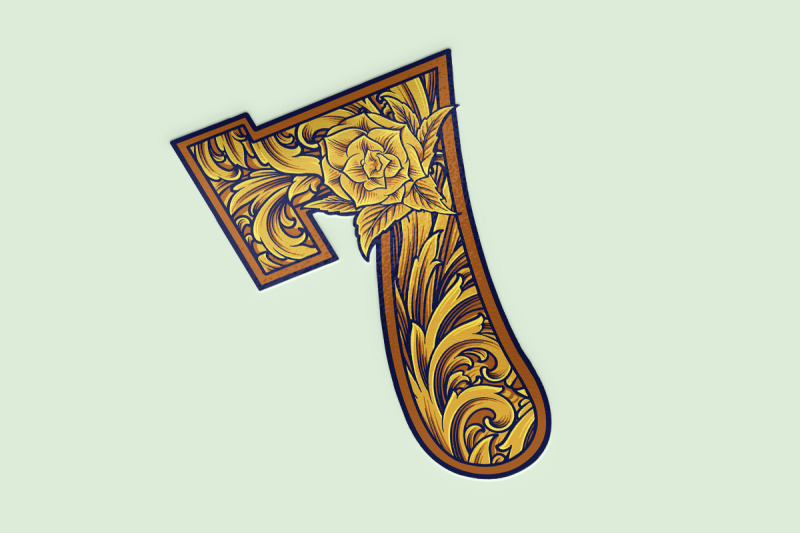 vintage-charm-number-seven-monogram-logo