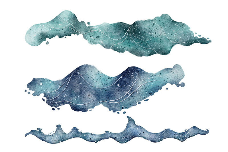 sea-waves-watercolor-illustrations