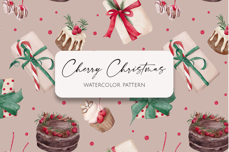 cherry-christmas-watercolor-pattern
