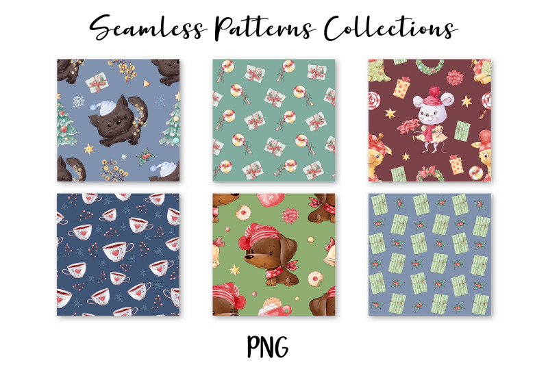 cute-christmas-animals-seamless-patterns-digital-paper