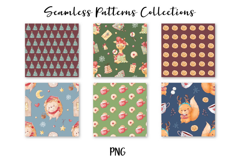 cute-christmas-animals-seamless-patterns-digital-paper