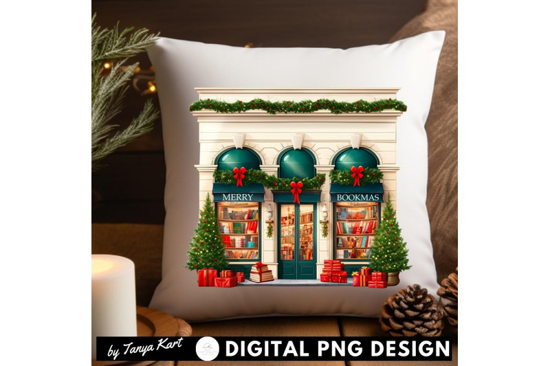 book-store-christmas-scene-png-merry-bookmas-sublimation-png