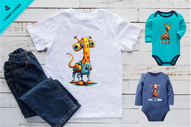 cartoon-giraffe-robots-t-shirt-sticker