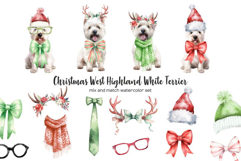 watercolor-christmas-west-highland-white-terrier-clipart-xmas-set