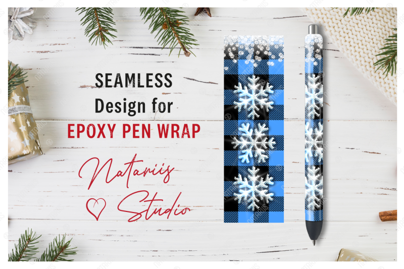 christmas-ice-buffalo-plaid-pattern-for-epoxy-pen-wrap