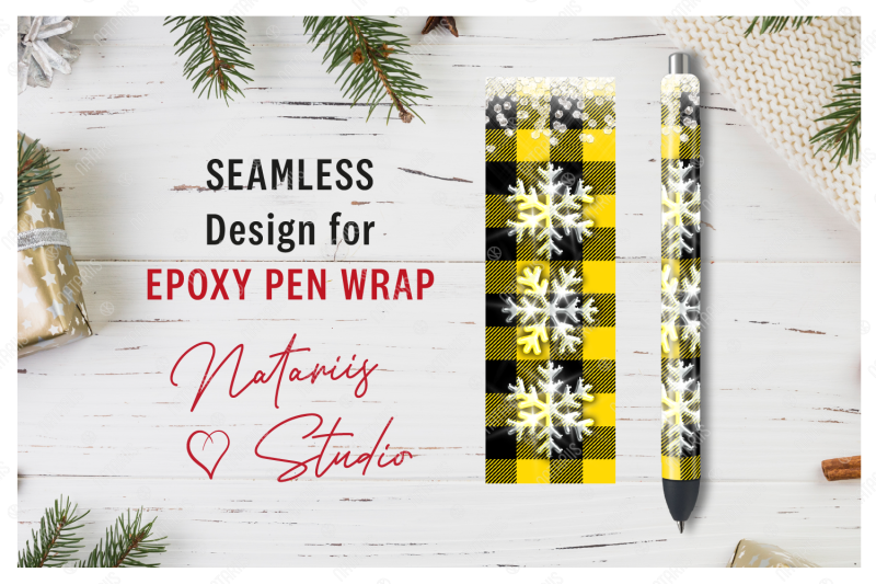 christmas-ice-buffalo-plaid-pattern-for-epoxy-pen-wrap