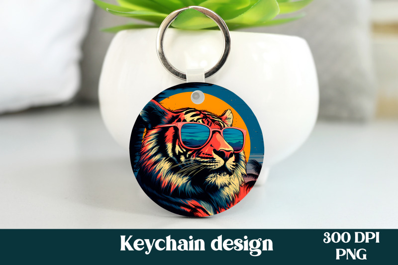 rainbow-tiger-keychain-sublimation-bundle-animal-keychain