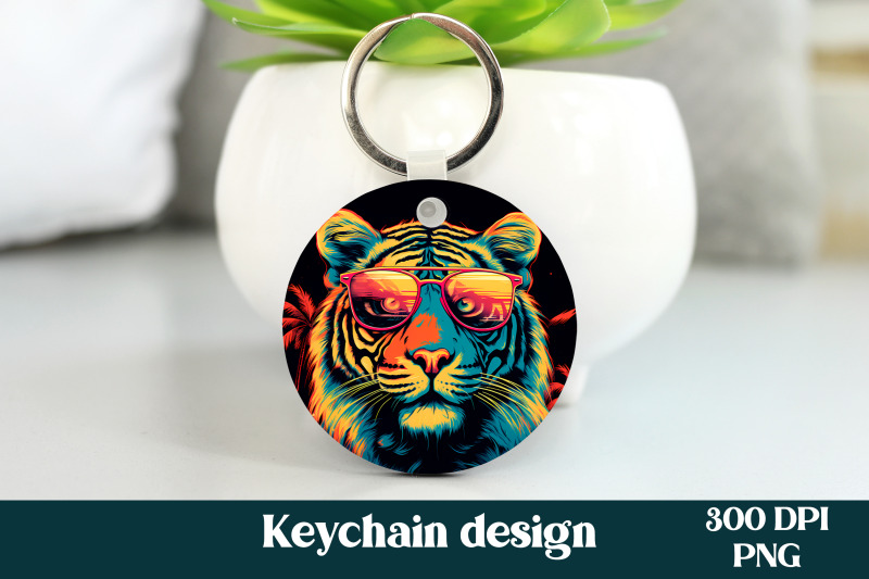 rainbow-tiger-keychain-sublimation-bundle-animal-keychain