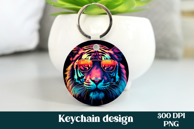 rainbow-tiger-keychain-sublimation-bundle-animal-keychain