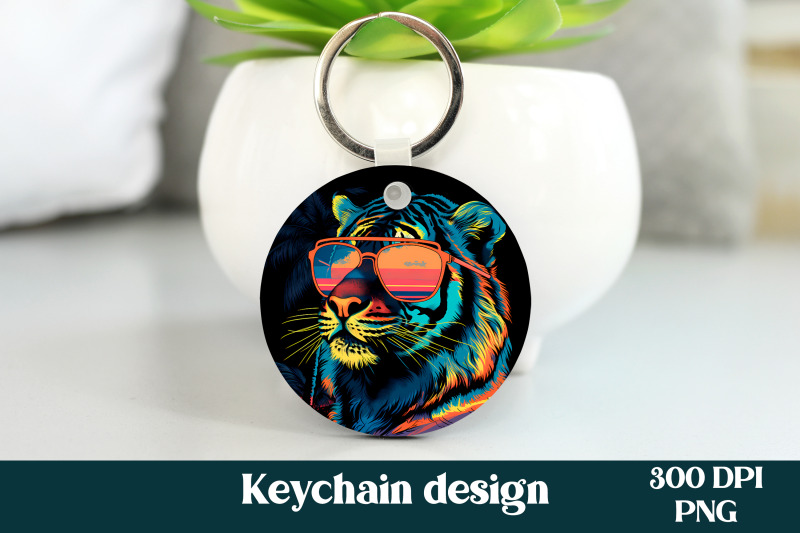 rainbow-tiger-keychain-sublimation-bundle-animal-keychain