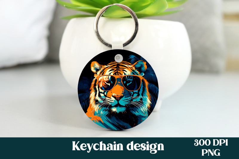 rainbow-tiger-keychain-sublimation-bundle-animal-keychain