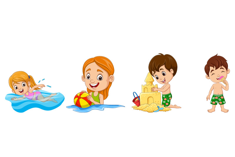 set-of-twelve-children-activities-on-summer-holidays