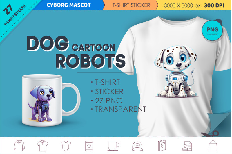 cartoon-dog-robots-t-shirt-sticker
