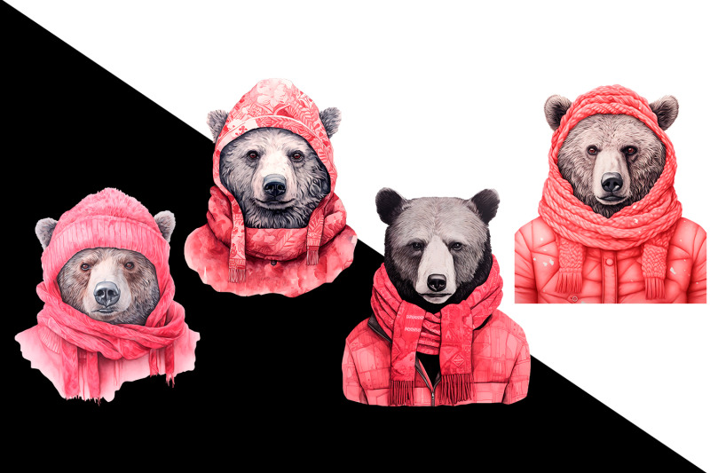 white-bears-watercolor-sublimation-clipart-png