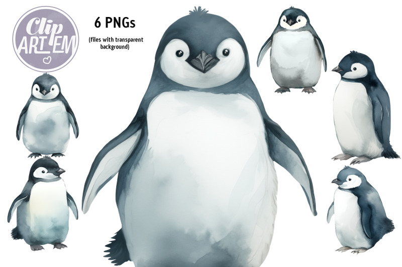cute-realistic-penguins-mommy-daddy-baby-watercolor-images-6-png-set