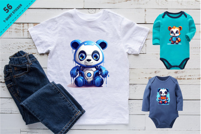 cartoon-panda-robots-t-shirt-sticker