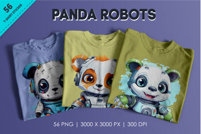 cartoon-panda-robots-t-shirt-sticker