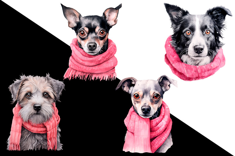 cute-dogs-watercolor-sublimation-clipart-png
