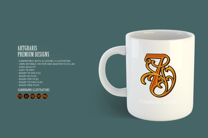 flourish-vintage-number-7-monogram-elegant