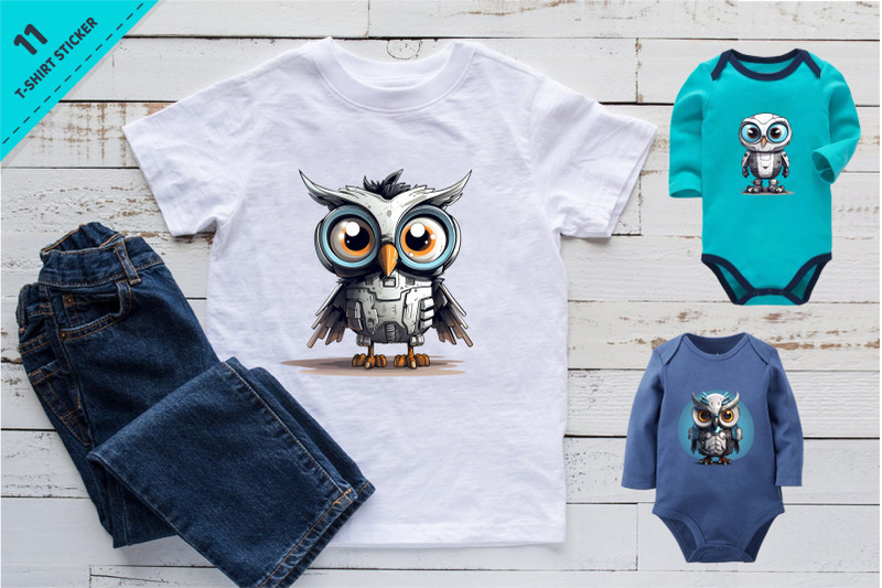 cartoon-owl-robots-t-shirt-sticker