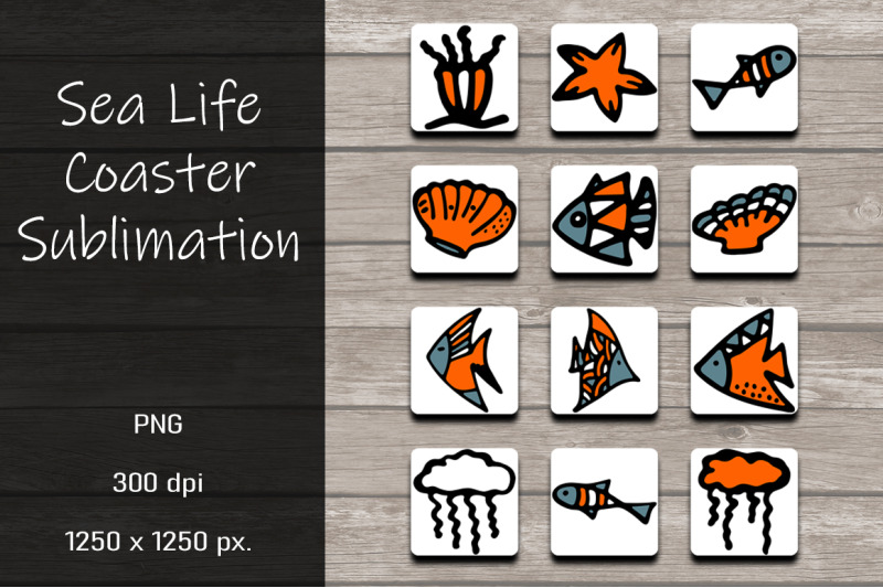 sea-life-coaster-sublimation-design-bundle