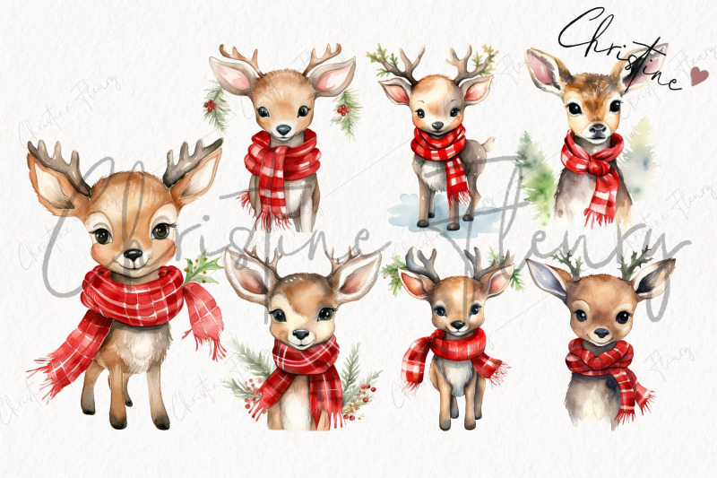 watercolor-christmas-deer-clipart