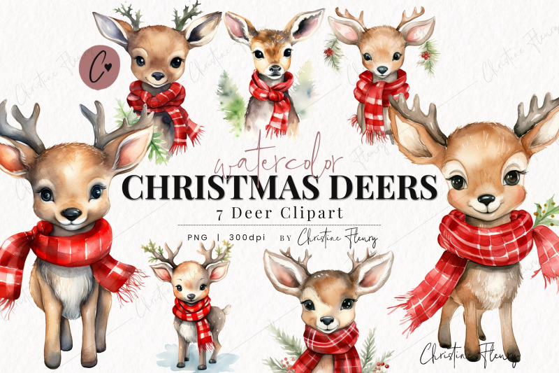 watercolor-christmas-deer-clipart