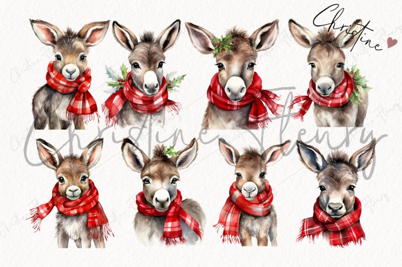 watercolor-christmas-donkey-clipart