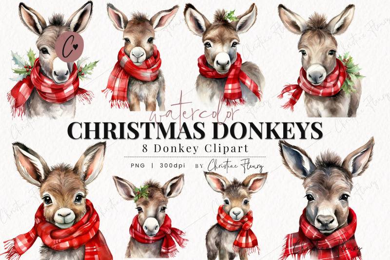 watercolor-christmas-donkey-clipart