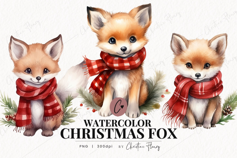 watercolor-christmas-fox-clipart