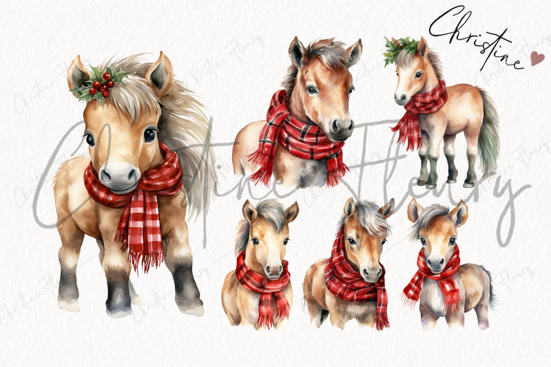 watercolor-christmas-horse-clipart