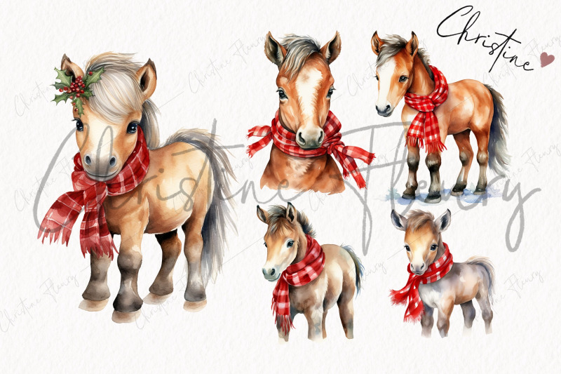 watercolor-christmas-horse-clipart