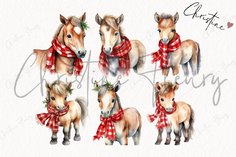 watercolor-christmas-horse-clipart