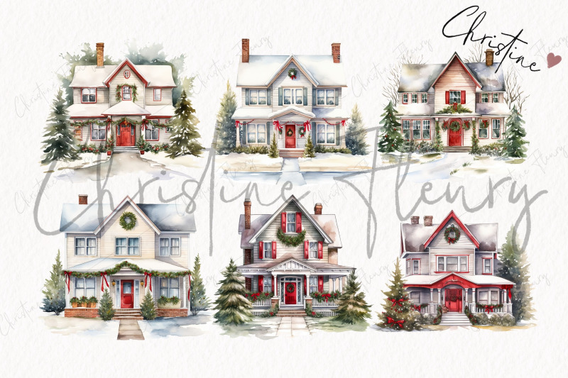 watercolor-christmas-houses-clipart