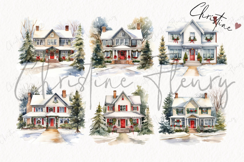 watercolor-christmas-houses-clipart