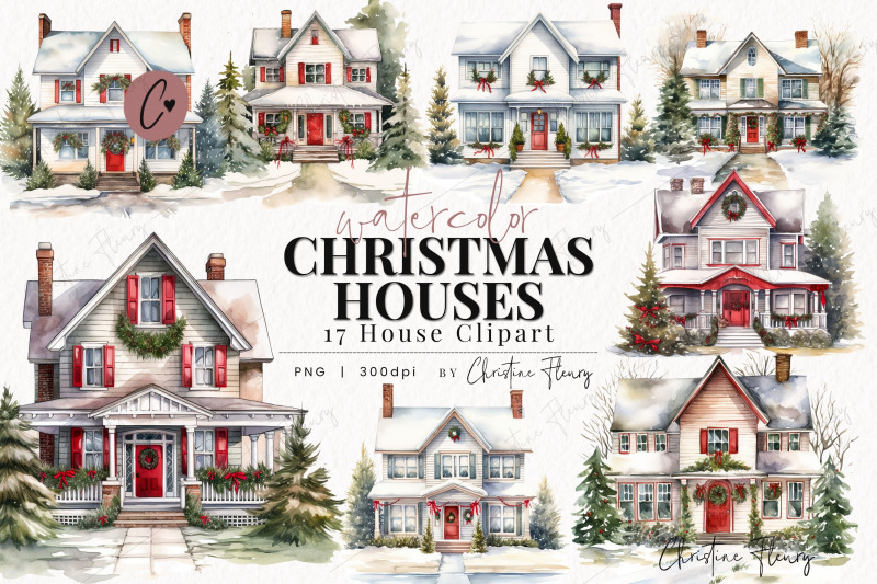 watercolor-christmas-houses-clipart